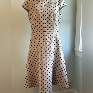 Anne Klein Polka Dot Midi Dress - Black and Cream